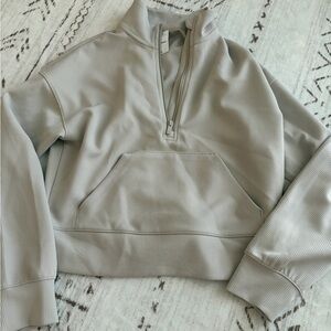 All in Motion Beige Ribbed Zip-Up Jacket